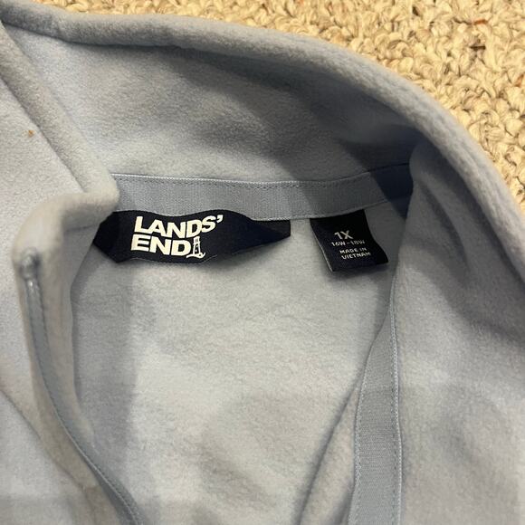 Lands End Full Zip Fleece Vest Sz 1X Womens Light Blue Fall Outdoor - Picture 5 of 6